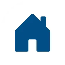 A blue house icon.