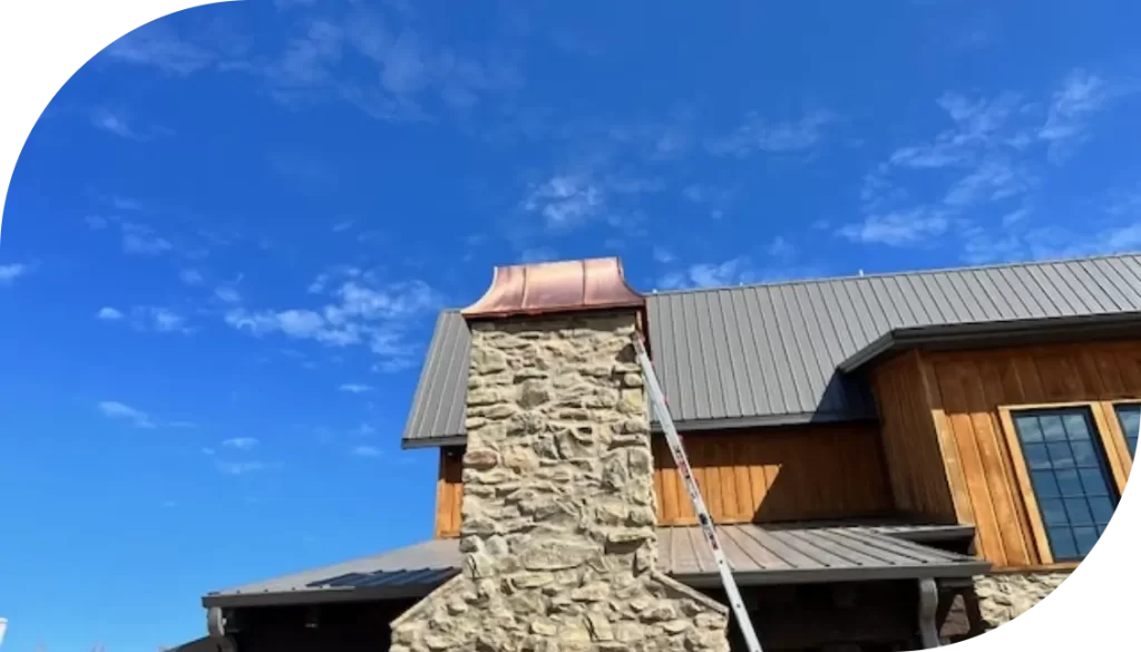 Copper roof trim installation on a residential home in Springfield 