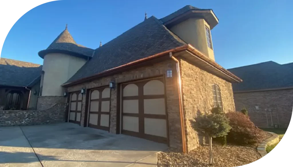 Copper gutter installation on a residential home in Springfield 