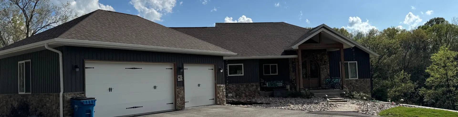 New asphalt shingle roof installed on a residential home by ABC Roofing in Springfield, MO